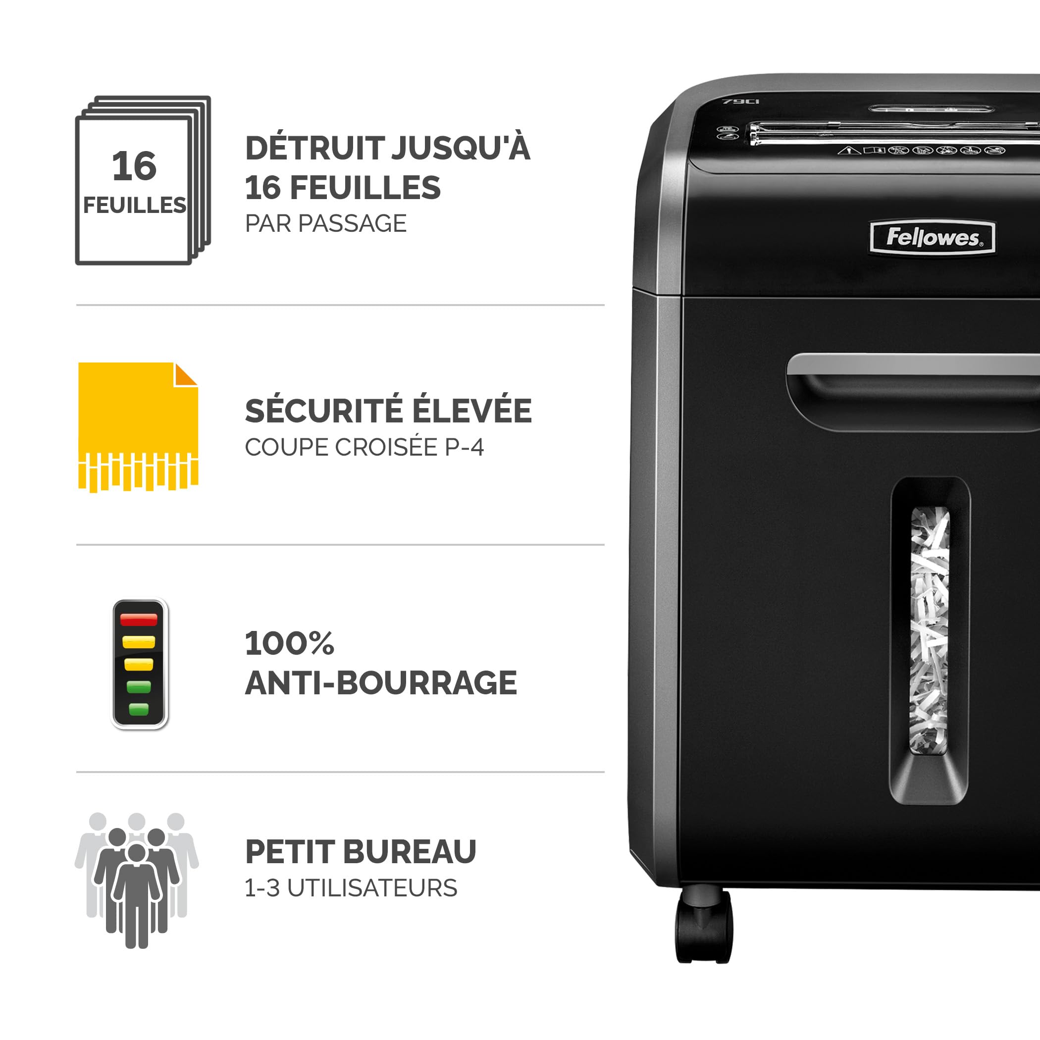 fellowes-powershred-79ci-destructeur-coupe-crois-e-p-4-16-feuilles-23l-noir image 2