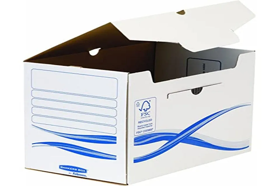 fellowes-basic-lot-de-10-bo-tes-archives-a4-dos-200-mm-blanc-bleu image 1