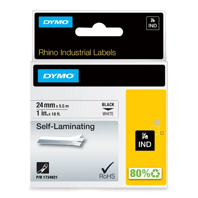 dymo-rhino-tiquettes-vinyle-blanc-25-4-mm-autocollantes-permanentes image 1