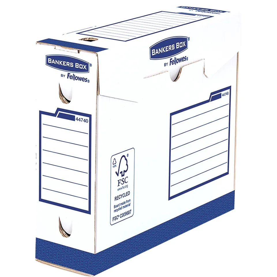 fellowes-bankers-box-basic-bo-tes-d-archives-8-cm-a4-bleu-blanc-lot-de-20 image 1