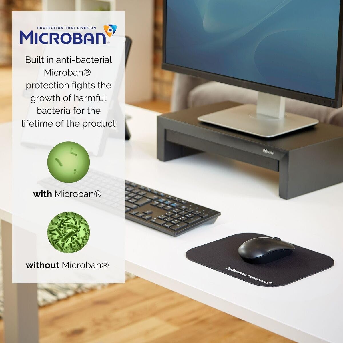 fellowes-5934005-tapis-de-souris-souple-microban-antibact-rien-argent-230-x-200- image 2