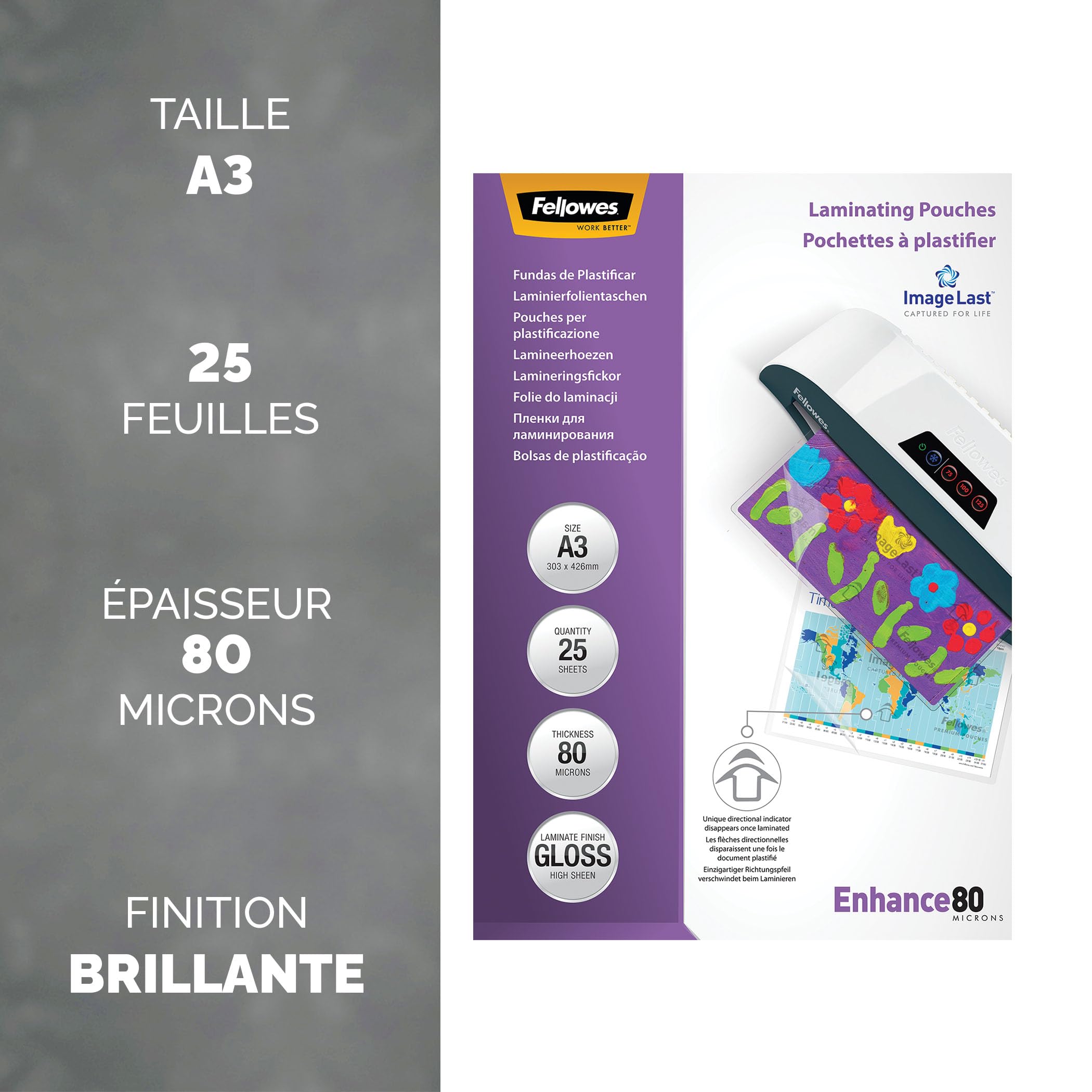 fellowes-pochettes-de-plastification-a3-80-microns-pack-de-25-technologie-imagel image 2