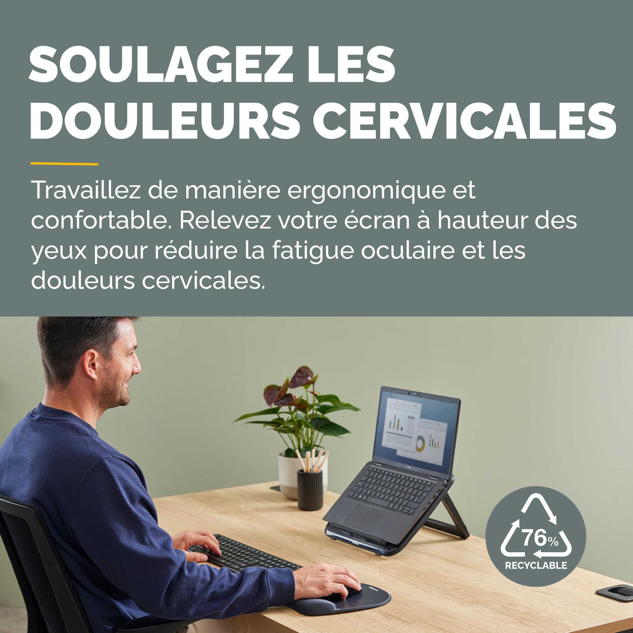 fellowes-everyday-support-pc-portable-noir-17-pouces-max-4-kg-7-hauteurs-r-glabl image 2