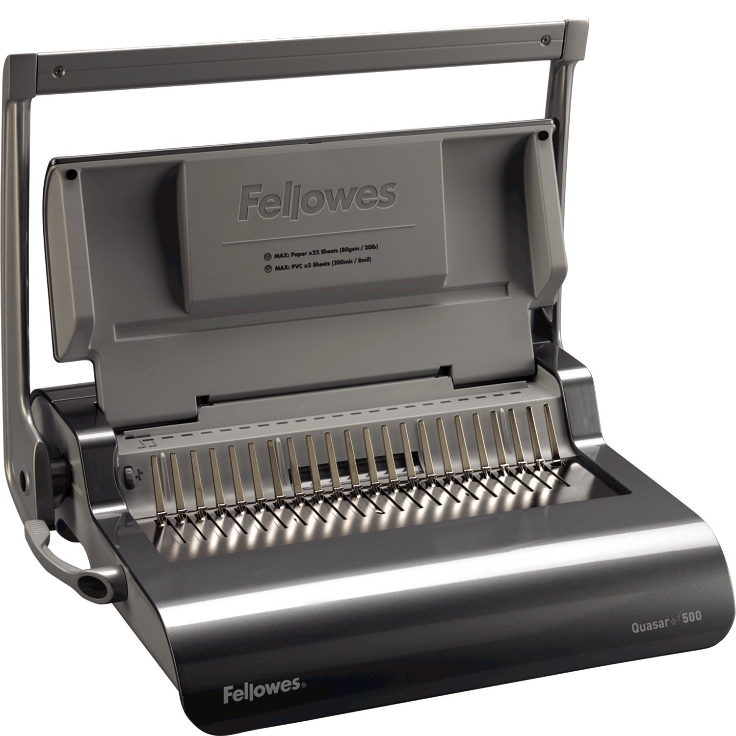 fellowes-quasar-machine-relier-anneaux-plastique-a4-500-feuilles-argent image 3
