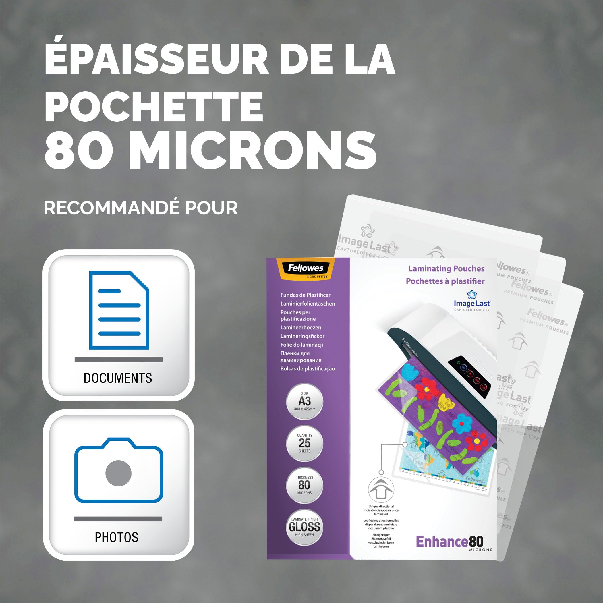 fellowes-pochettes-de-plastification-a3-80-microns-pack-de-25-technologie-imagel image 3