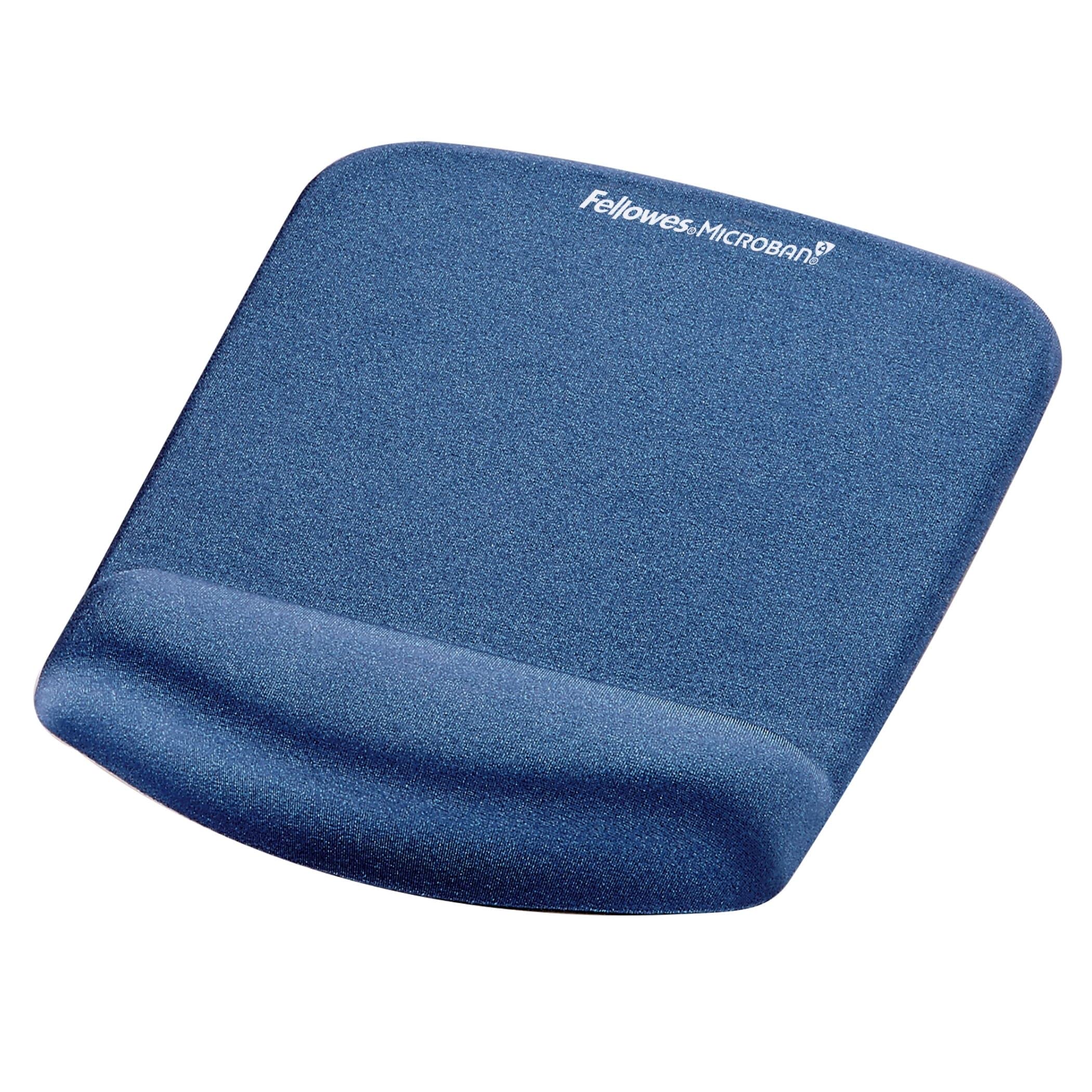 fellowes-plushtouch-tapis-de-souris-repose-poignet-mousse-m-moire-bleu image 1