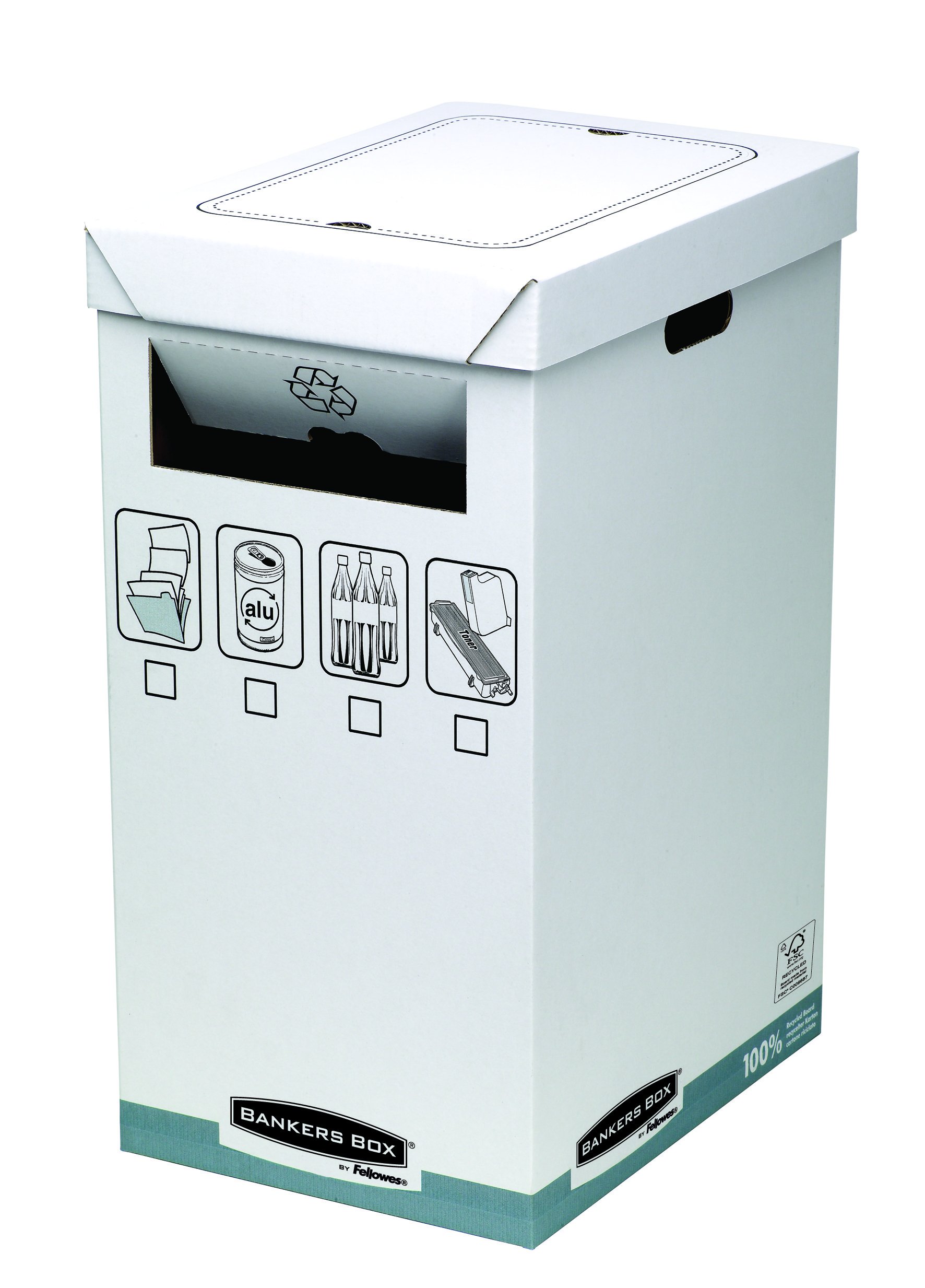 fellowes-bankers-box-bacs-de-recyclage-carton-fsc-blanc-gris-lot-de-5 image 2