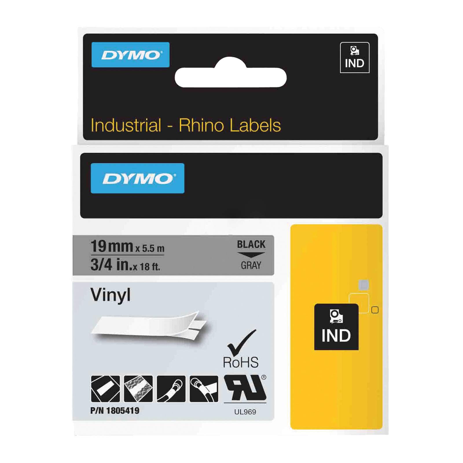 dymo-1805437-tiquettes-vinyle-rhino-12-mm-x-5-5-m-noir-sur-blanc image 6