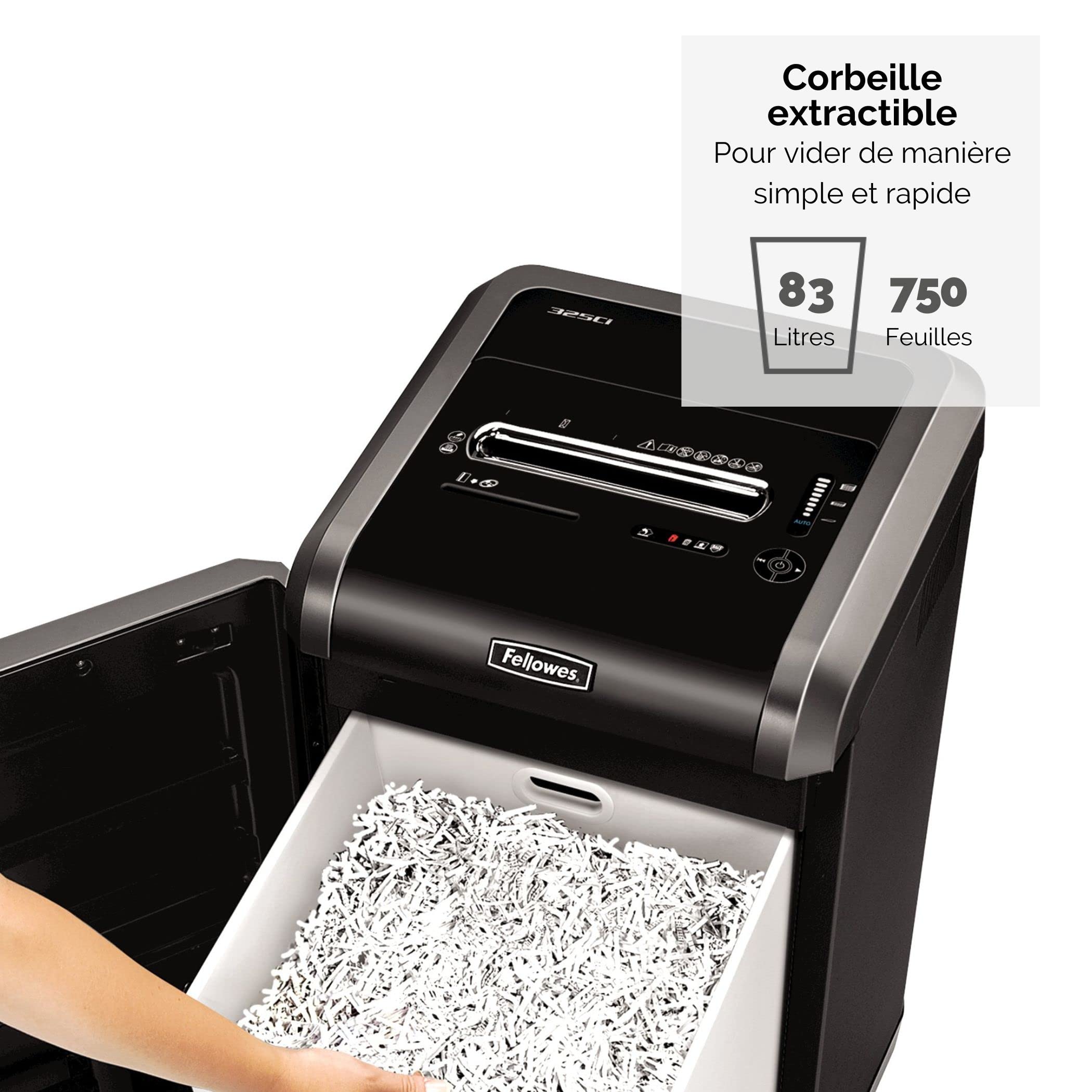 fellowes-powershred-325ci-destructeur-coupe-crois-e-p-4-22-24-feuilles-noir image 4