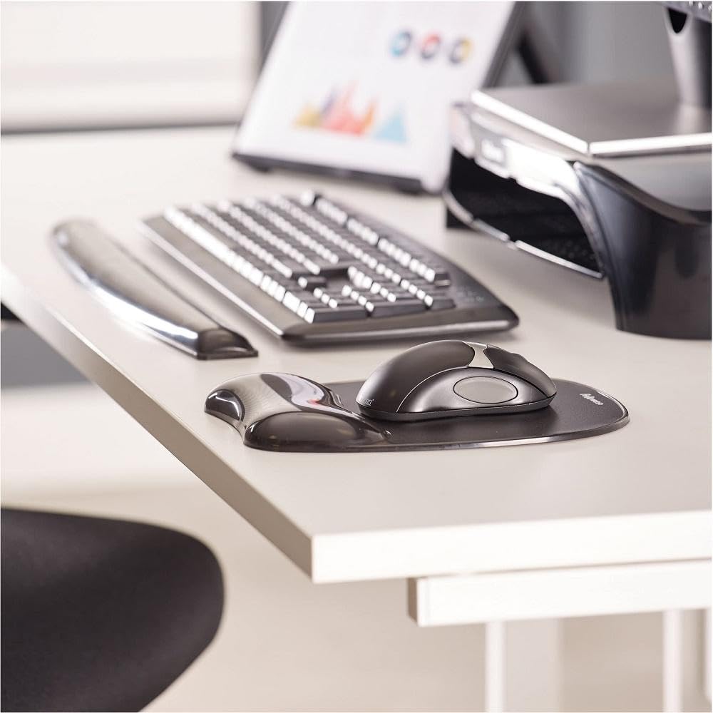 fellowes-9112201-repose-poignets-clavier-crystal-gel-ergonomique-noir-transparen image 4