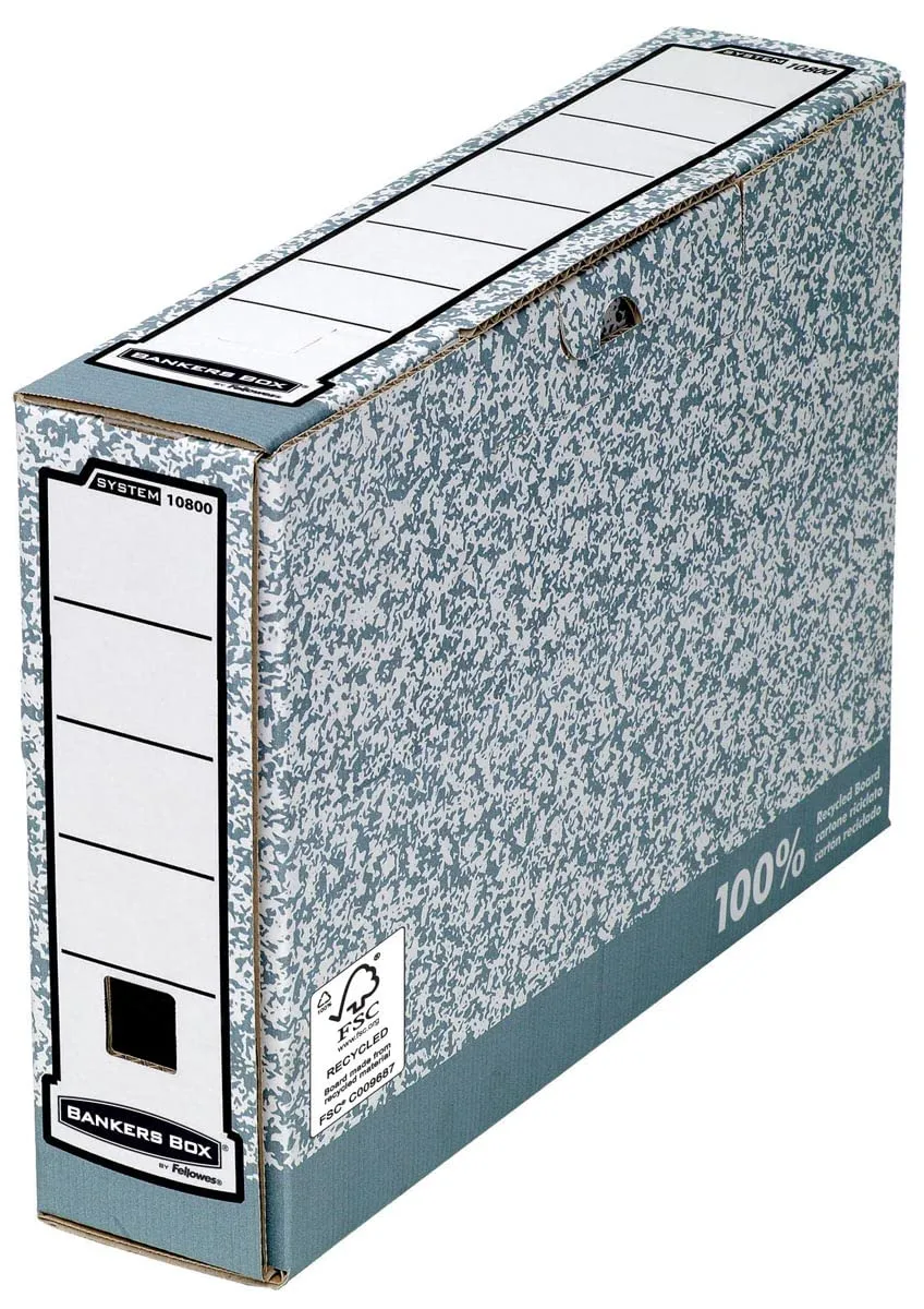 fellowes-bankers-box-system-1080001-bo-te-archives-a4-dos-8-cm-grise-montage-aut image 1