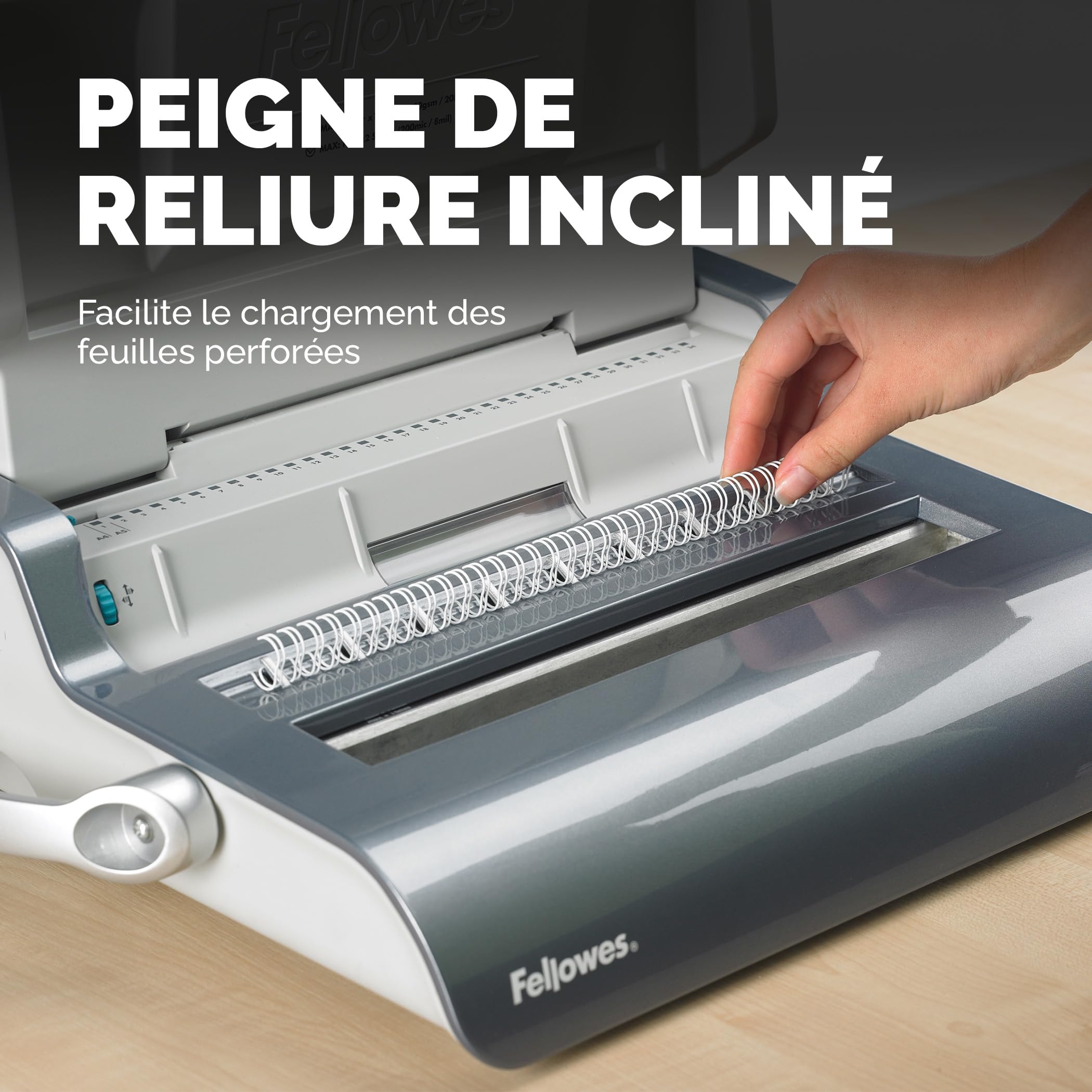 fellowes-quasar-machine-relier-anneaux-m-talliques-130-feuilles-argent image 5