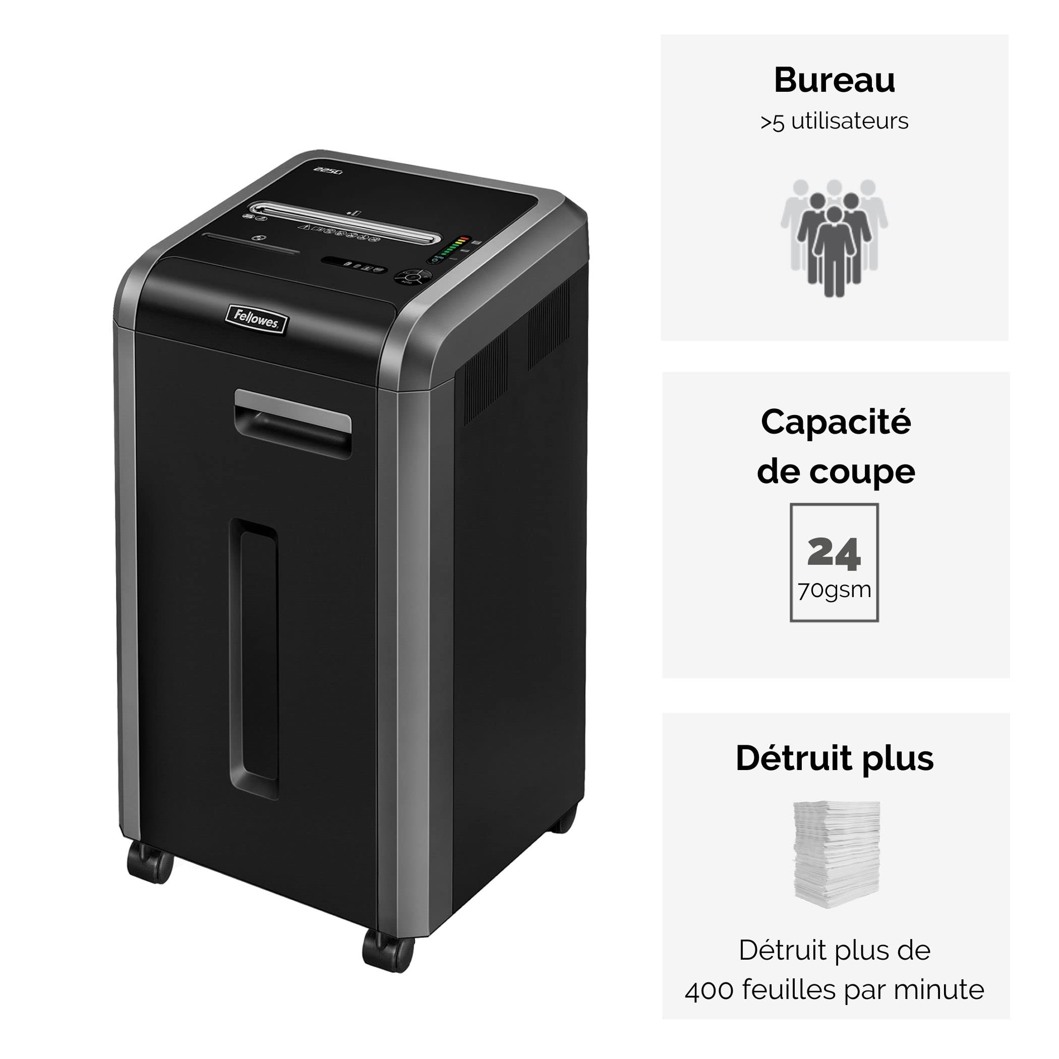 fellowes-powershred-225ci-destructeur-bureau-coupe-crois-e-20-feuilles-p-4-noir- image 3