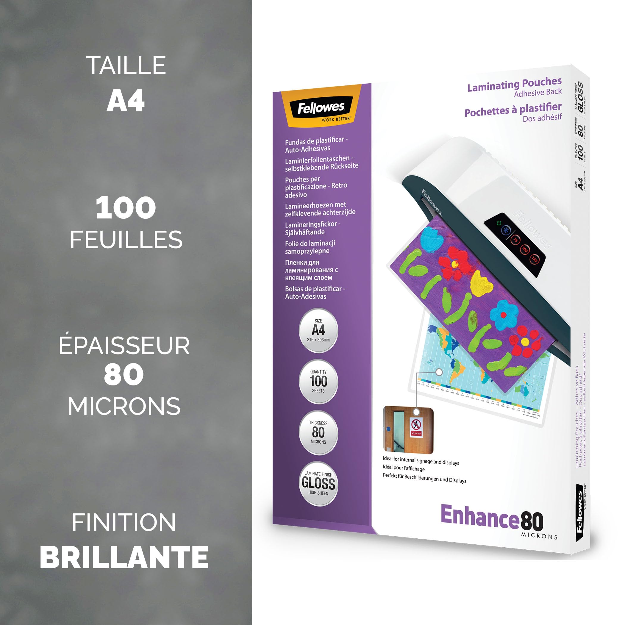 fellowes-enhance-pochettes-de-plastification-a4-lot-de-100 image 3
