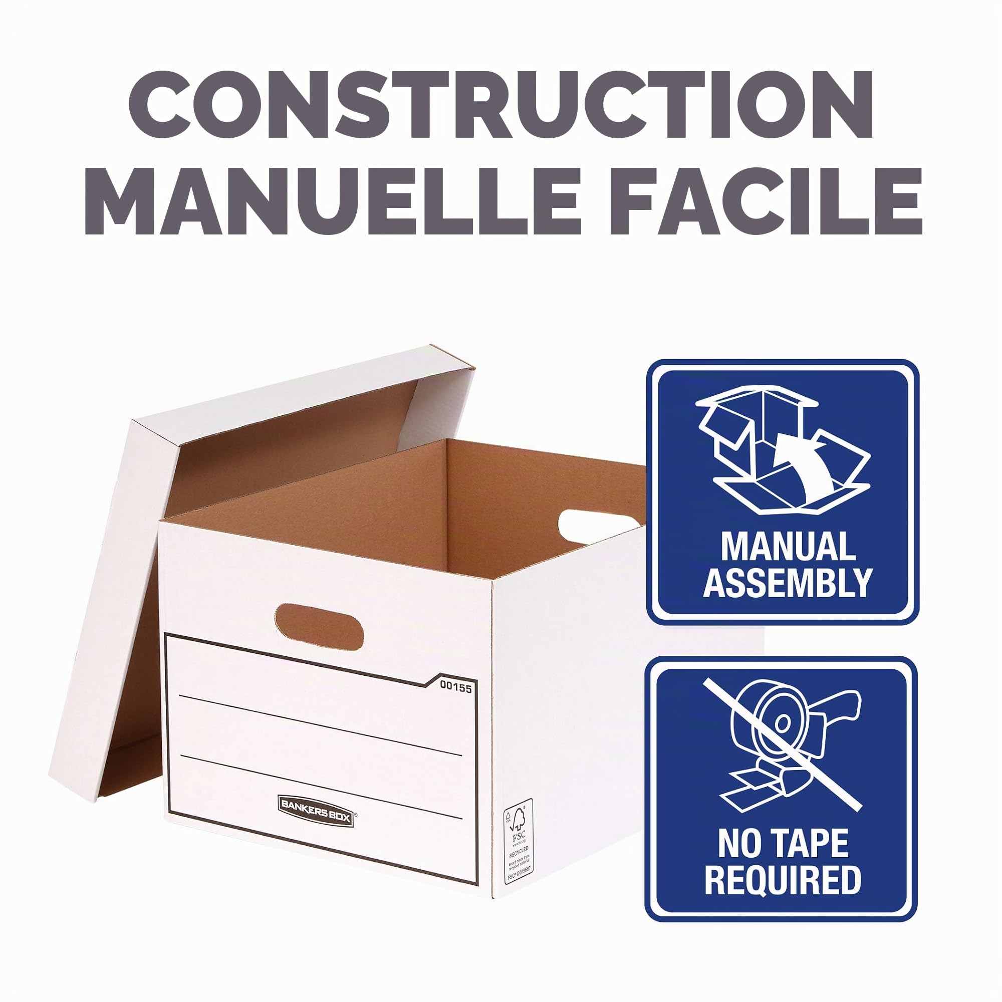 fellowes-bankers-box-bo-te-de-rangement-multi-usage-blanche-lot-de-10 image 2