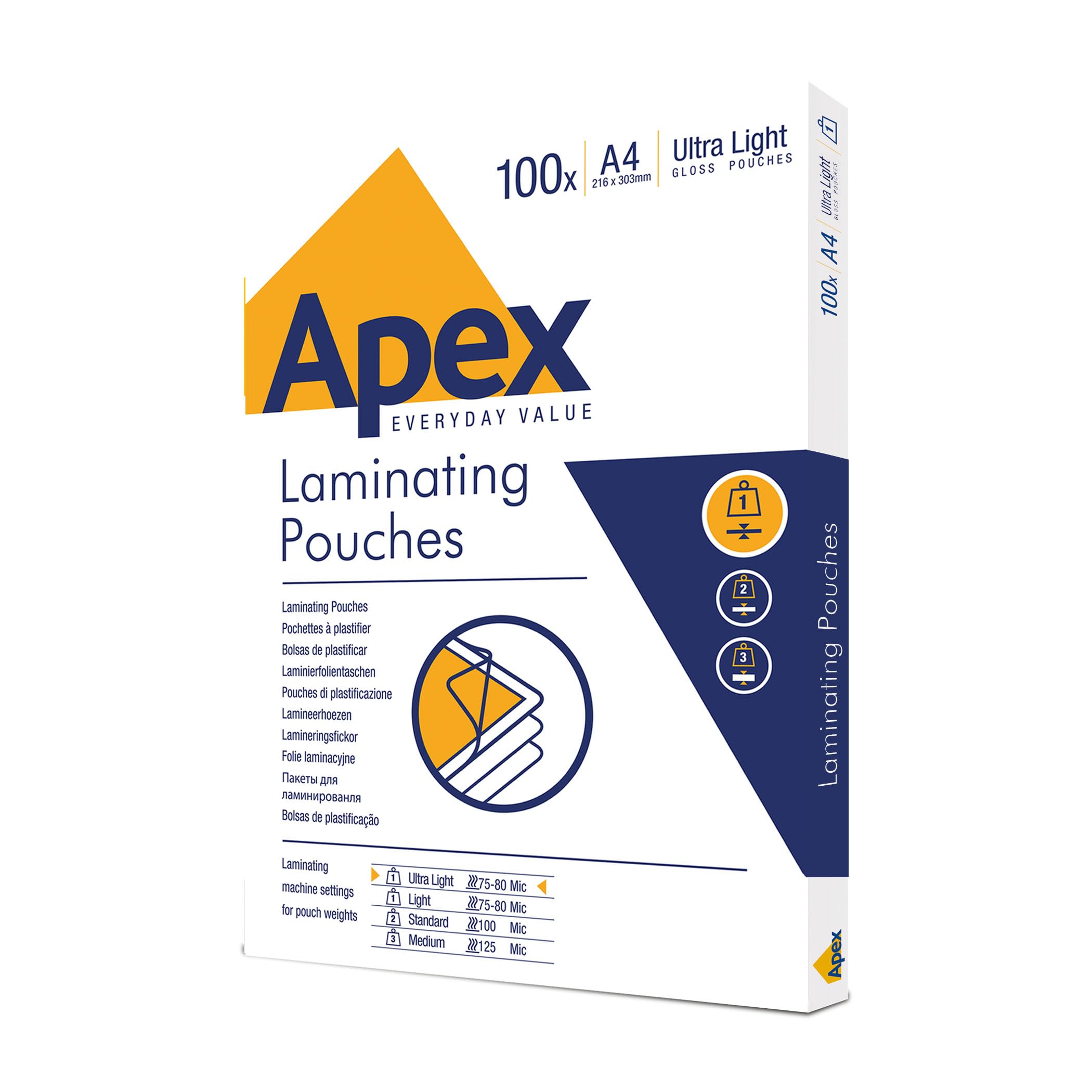 fellowes-apex-pochettes-de-plastification-a4-brillantes-75-80-microns-lot-1000 image 8