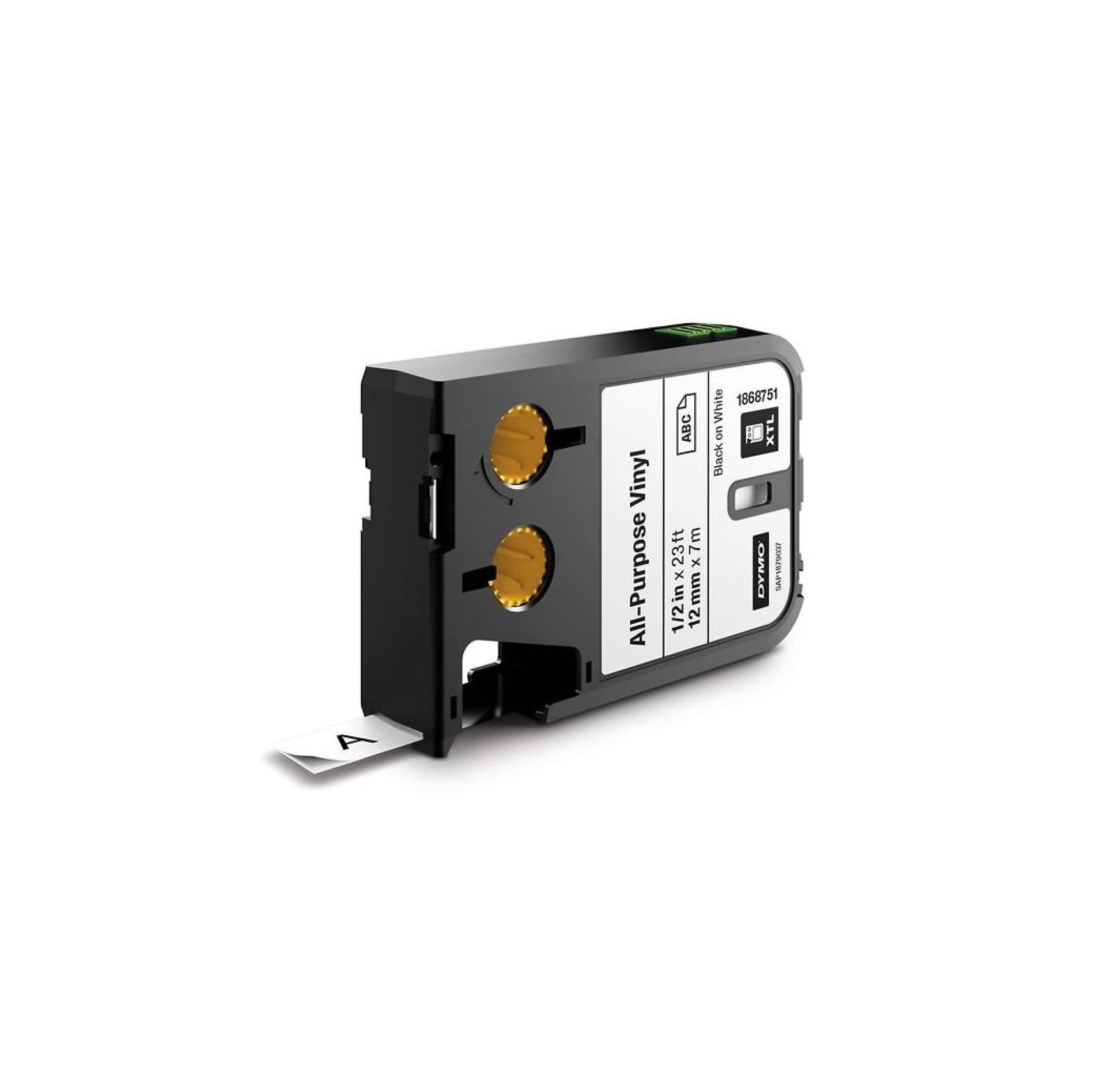 dymo-xtl-cassette-vinyle-12-mm-x-7-m-noir-sur-transparent image 1